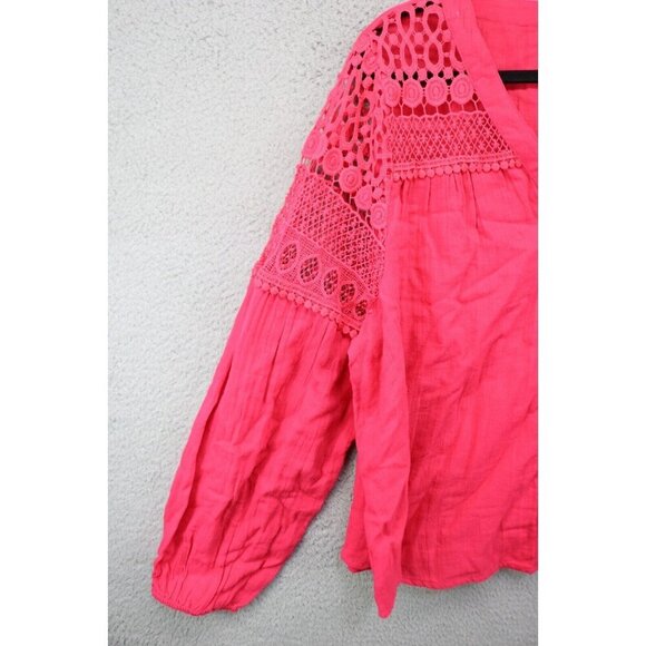 Lane Bryant Long Balloon Sleeves Button Down Blouse-Size 18-Boho-Lace - Picture 3 of 9